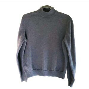 Saks 5th Avenue Womens Sweater Grey L  Merino Wool Turtleneck Long Sleeve